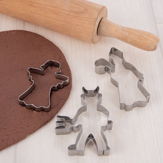 Lot 3 Emporte-Pièces Chien Acier Inoxydable - Teckel, Os, Griffes Pour Biscuits Et Pâtisserie