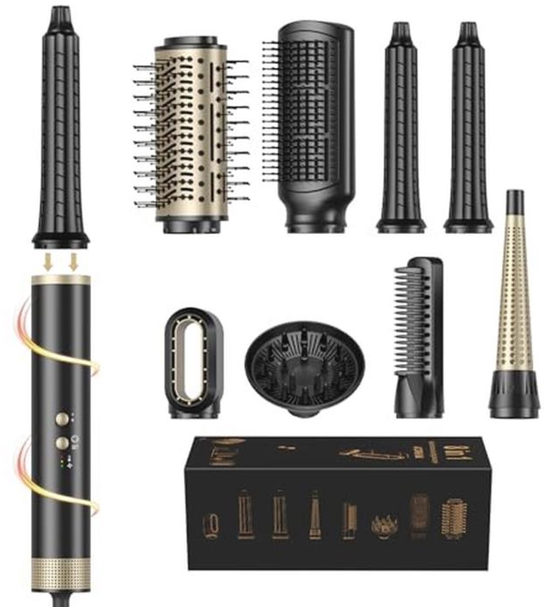 8-in-1 luchtstyling set voor hair styling en droogfunctie
