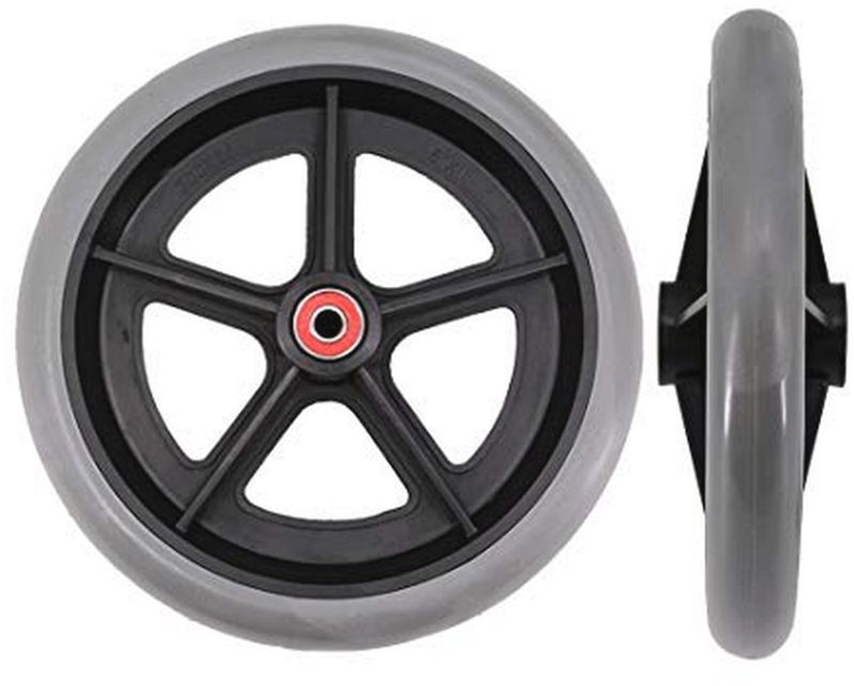 Rubberen wielen voor rolstoelen en mobiliteitsvoertuigen - Vervanging 20 cm (set van 2)