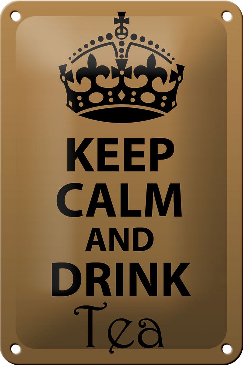 Blechschild Spruch 12x18cm Keep Calm and drink tea