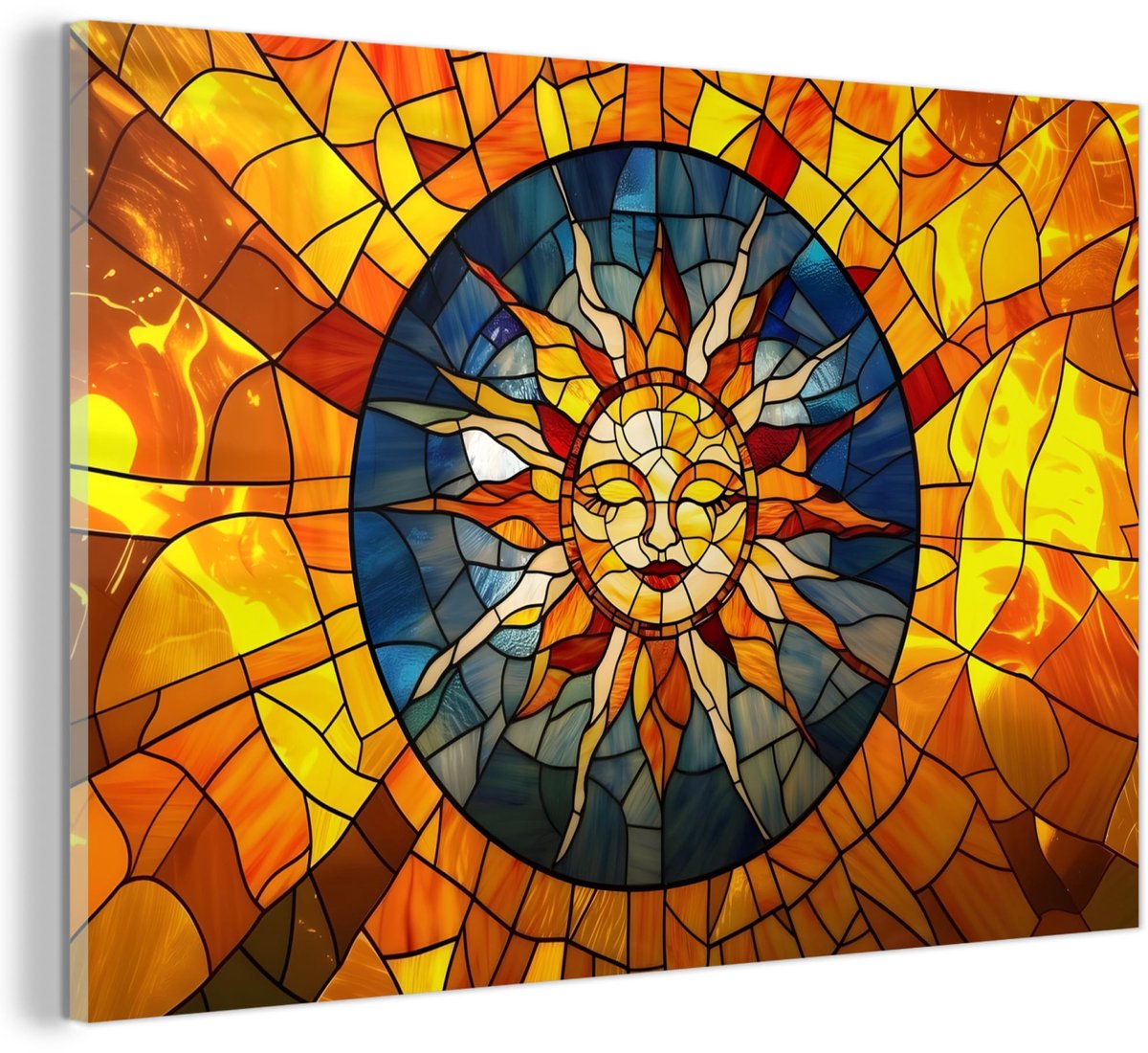 Unyqoos Stijlvolle muurschildering 30x20 cm voor moderne interieurdecoratie geel