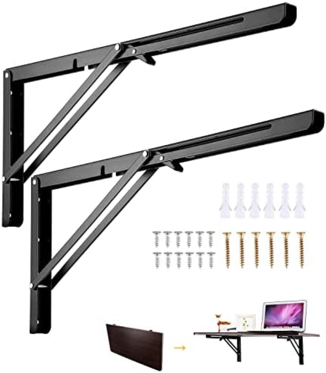 Stunq® Opvouwbare Muurbeugel Zwaar Belastbaar - 50 cm Sterke Consolehouder Wandbeugel Zwart