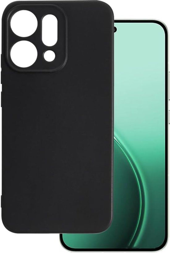 Zwart Rubberen TPU Skin Case | Oppo Find X5 Lite Hoesje