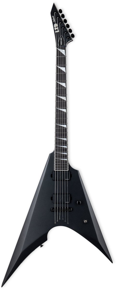 ESP LTD Deluxe Arrow-1000NT Charcoal Metallic Satin elektrische gitaar met Fishman Fluence Modern elementen
