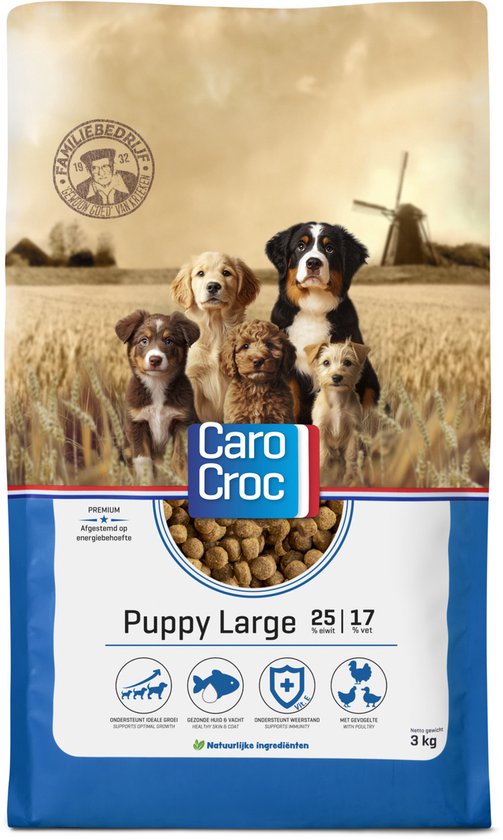 Carocroc Puppy Large Gevogelte&Vlees&Rijst - Hondenvoer - 3 kg