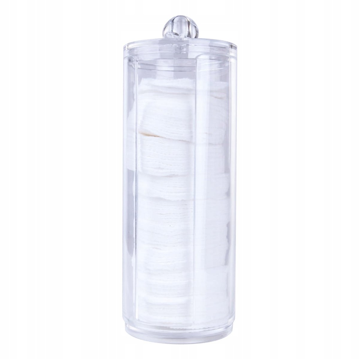 Ronde Katoenpads Organizer met Deksel - Transparant