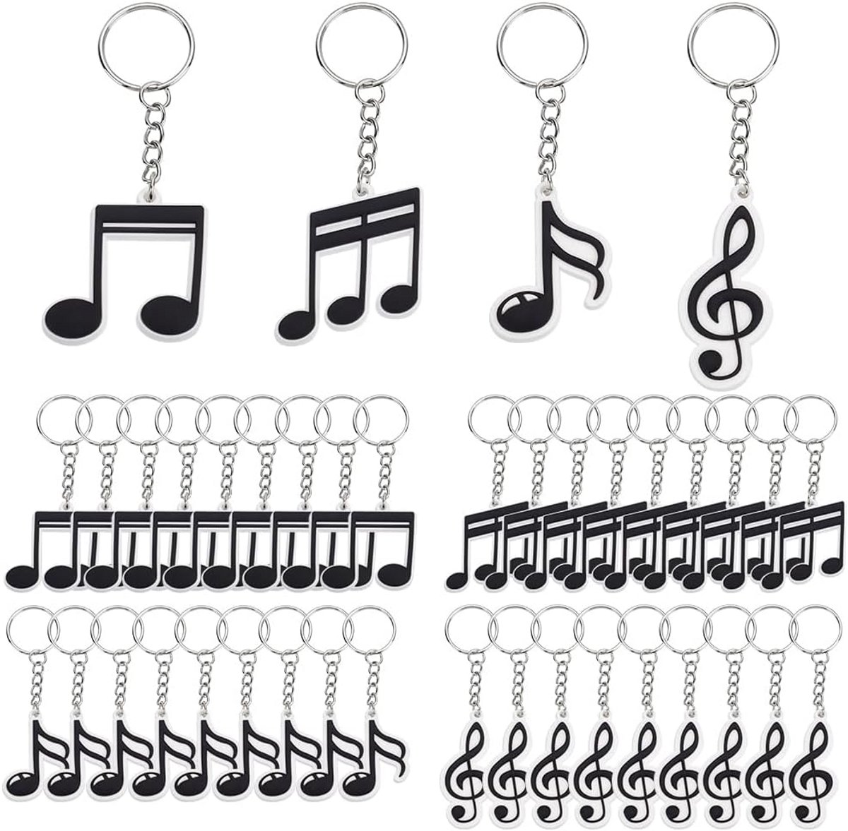 40 stuks Muzieknoot Sleutelhangers - Feestartikelen en Cadeaus voor Muziekliefhebbers