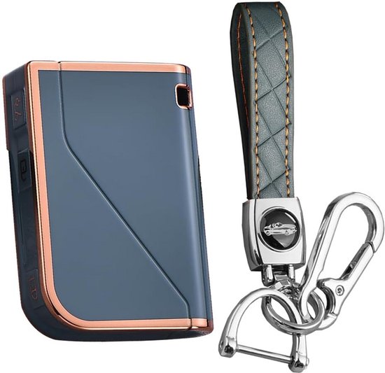 Auto Sleutelbehuizing voor Citroen AMI electric, Afstandsbediening Sleutel Cover Leder Autosleutel Hoes Sleutelhoes Case Met Sleutelhanger Auto Accessoire,C