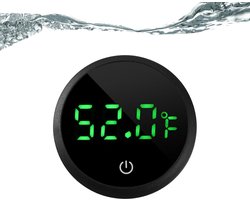 Aquariumaccessoires - Aquariumthermometer - Digitale aquariumthermometer - 4,6×4,6×1,2 cm - LED-display - Nauwkeurige thermometer - Geschikt voor aquaria - Zwart