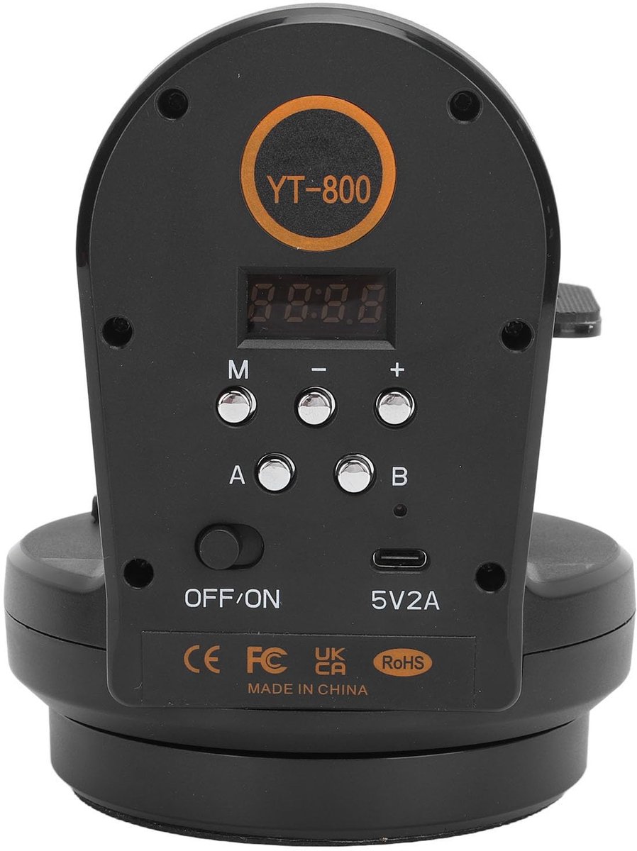Elektrische statiefkop, YT800 roterende panoramische pan-tiltkop, 360 graden rotatie, met 1/4 inch schroefgat, voor telefooncamera, beperkt gewicht minder dan 1 kg