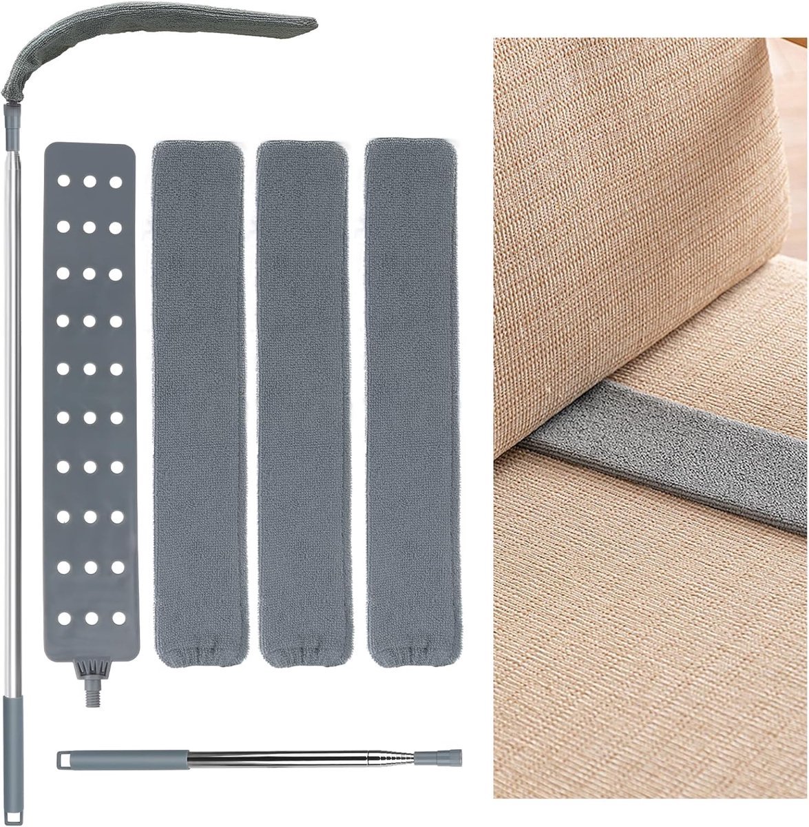 Stunq® Uitschuifbare Microvezel Stofborstel voor Moeilijk Bereikbare Plaatsen in Huis