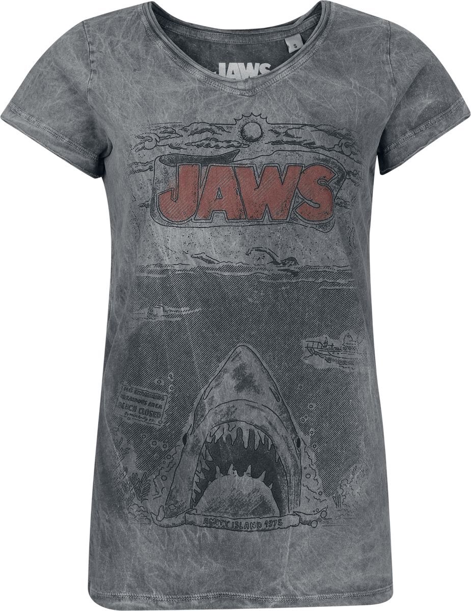 Jaws Jaws - Comic Dames T-shirt - grijs - XL