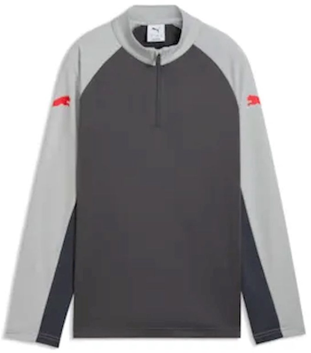 PUMA - individualliga 1/4 zip top jr - Sweater voetbal train jongens - Grijs