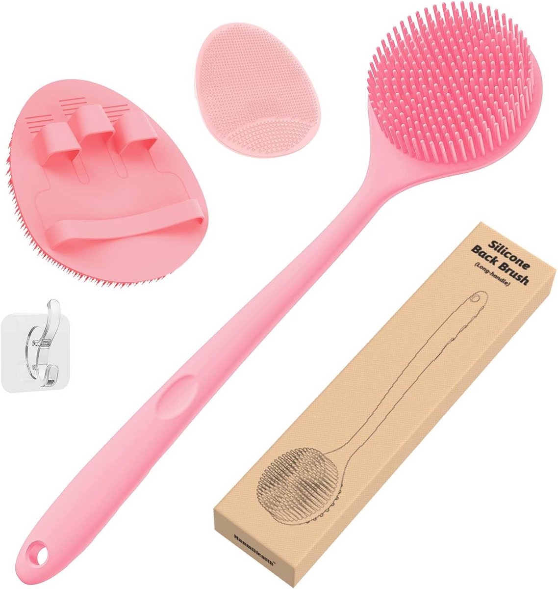 Siliconen Doucheborstel Set met Scrubber en Zachte Gezichtsborstel - Voor Grondige Exfoliatie