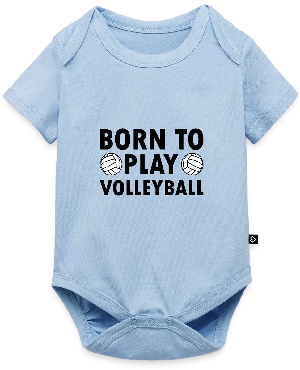 Geboren Om Volleybal Te Spelen Baby Rompertje Met Korte Mouwen