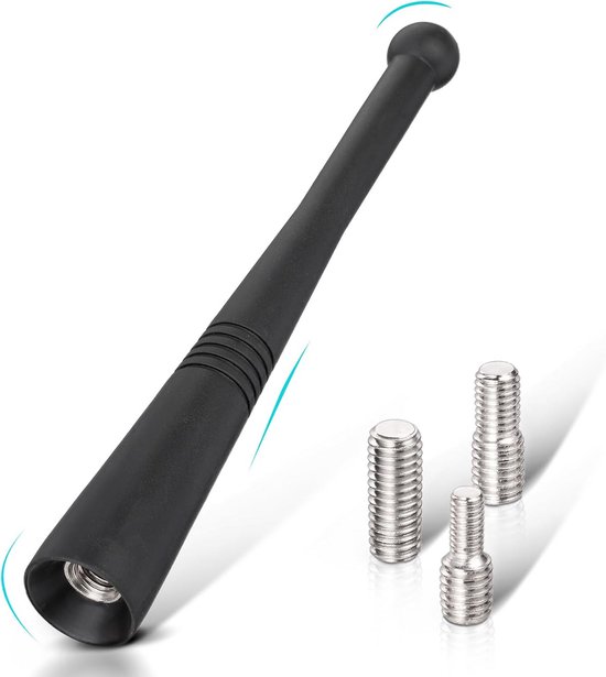 Eightwood Universal Short Car Antenna 3.6 Inch, Roof Mount Vehicle AM Fm Radio Antenna Mast Replacement Flexible Rubber Antennae With M4 M5 M6 Thread Adapters