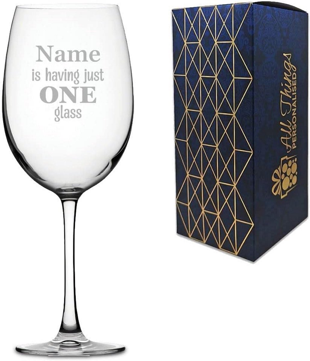 Gigantisch Wijnglas voor een Fles Wijn - Cadeau met Gravering