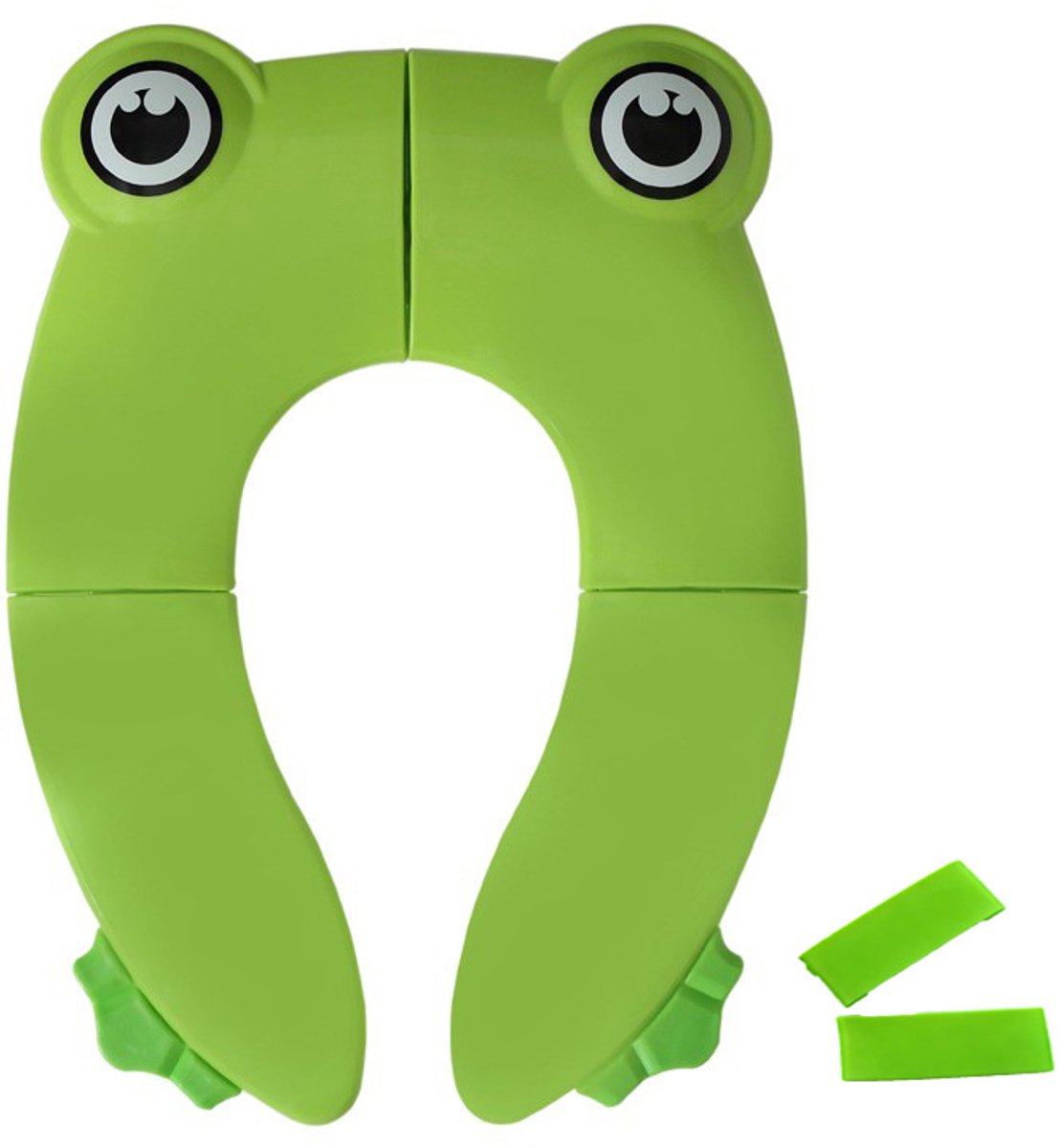 Groene anti-knel toiletzitting voor kinderen, opvouwbare reis toilettrainer, draagbare reis toiletzitting voor peuters, met opbergtas en toiletzittinghoes (groen).