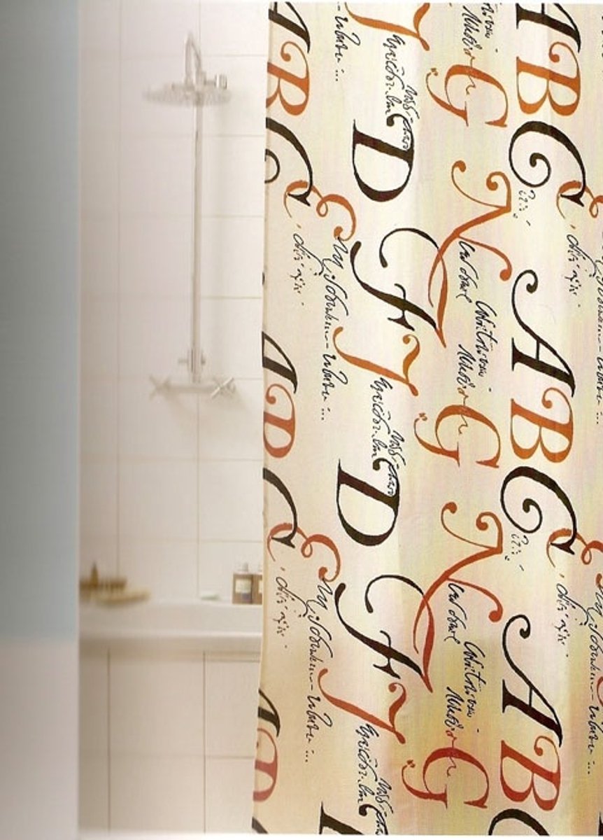 Douchegordijn 180x200 textiel Lettere