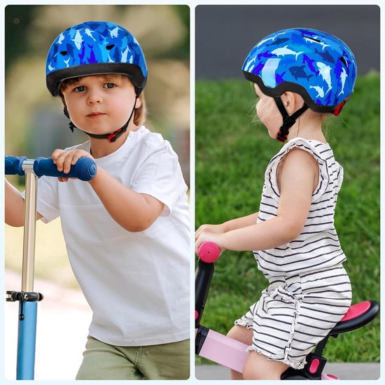 YooxArmor Verstelbare peuterhelm, kinderfietshelmen met kniebeschermers