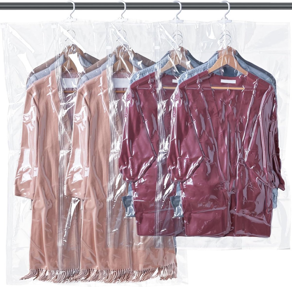 4x Grote Vacuümzakken Set - Kleding en Dekbed Opslag - Herbruikbaar Opslagzak