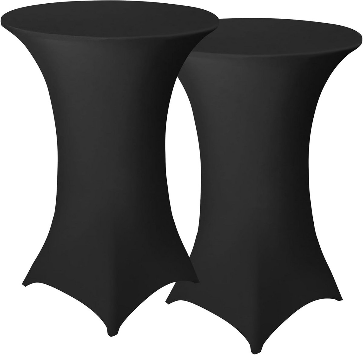 Set van 2 Hoogwaardige Cocktailtafelhoezen – Stretchy Statafelhoezen voor Feest, Bruiloft en Evenementen (Zwart, Ø 80-85 cm)