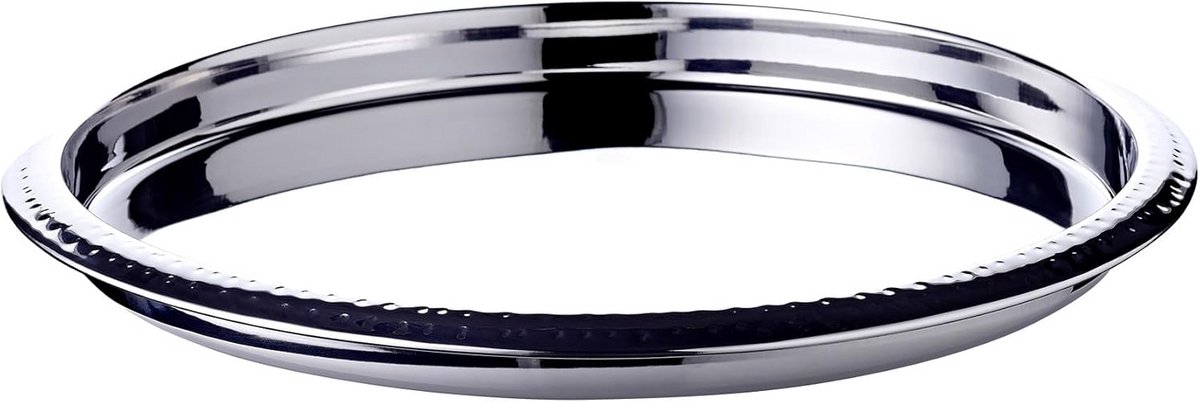 Ronde Serveerschaal RVS Hoogglans Polijst - Diameter 35 cm - Serveerplateau & Decoratief