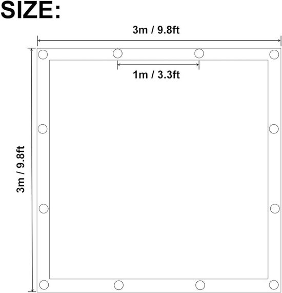 Zilver aluminium schaduwdoek 99%, aluminiumfolie reflecterende