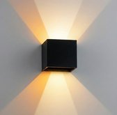 Applique Murale Cube LED 6W | DIMMABLE | IP65 | Noir | Couleur de lumière CCT réglable