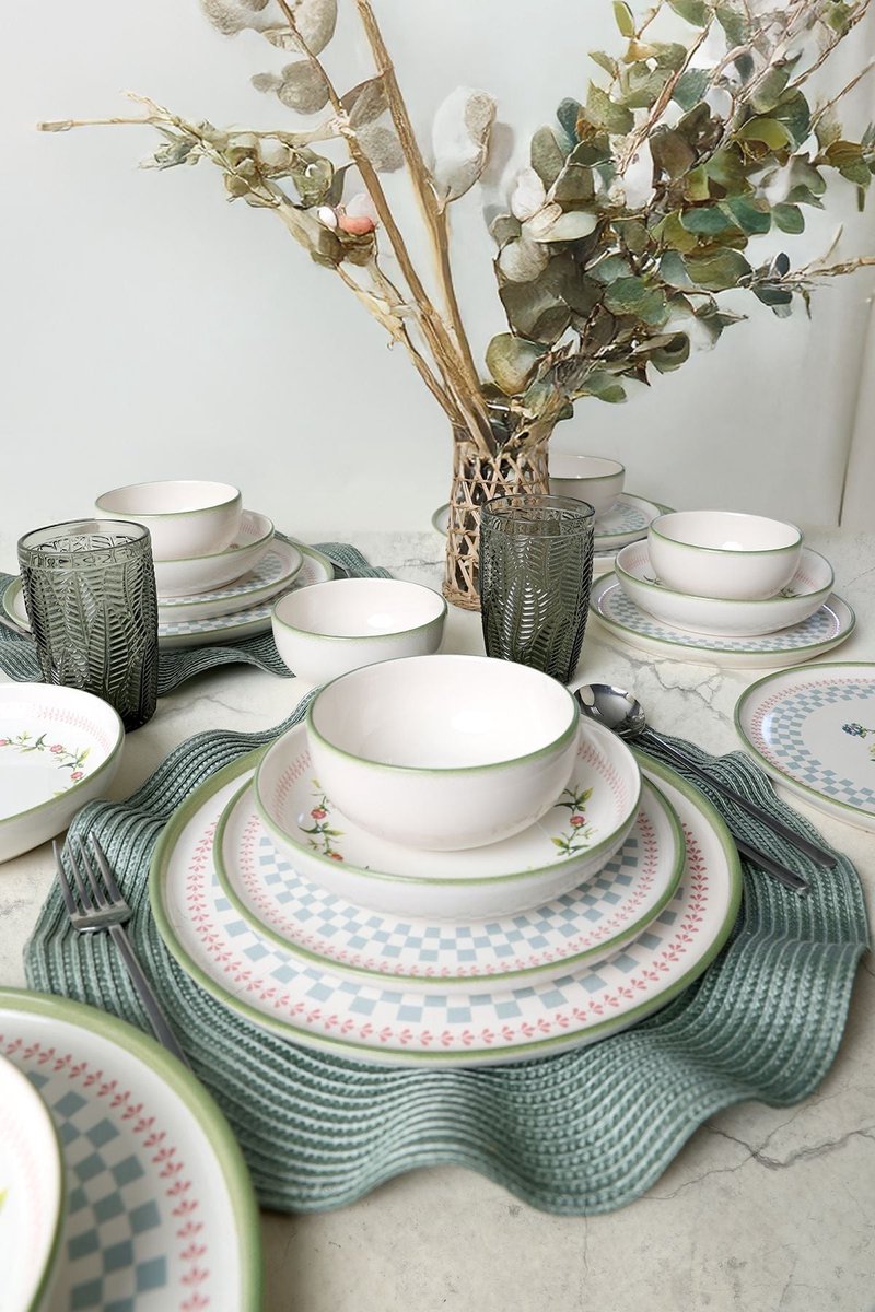 Keramika Serviesset - Rose Line - 24 delig - 6 persoons - Stoneware