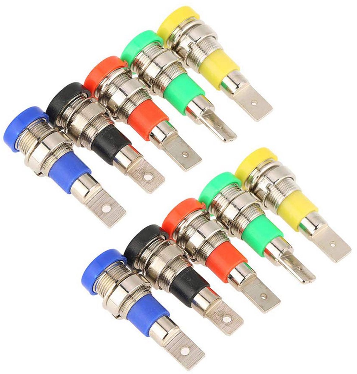 10 Stuks 4mm Banaanstekker Sokkel / Binnenkomende Post voor Paneelmontage (Diverse Kleuren)
