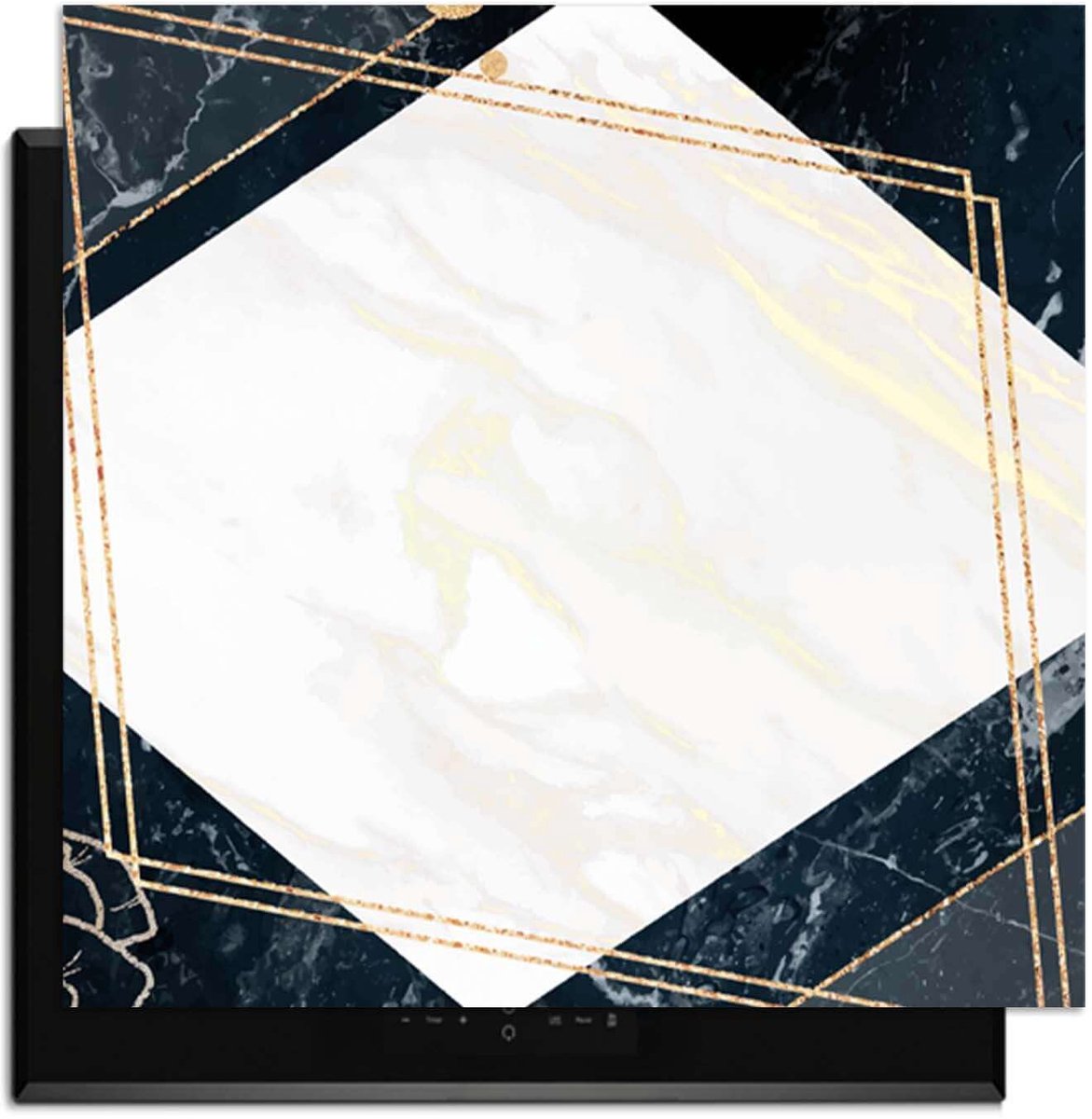 KitchenArt - Glamour Marble - Inductie Beschermer - 60x52 cm - Kookplaat Beschermer - Luxe Afdekplaat Inductieplaat - Anti-slip & Oprolbaar - Beschermmat Inductiekookplaat