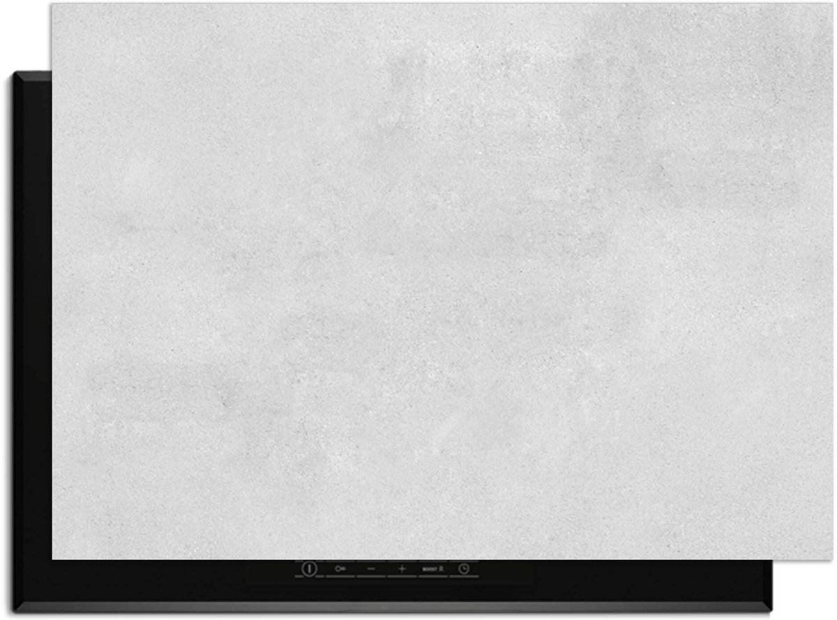 KitchenArt - Smooth Concrete - Inductie Beschermer - 86x52 cm - Kookplaat Beschermer - Luxe Afdekplaat Inductieplaat - Anti-slip & Oprolbaar - Beschermmat Inductiekookplaat