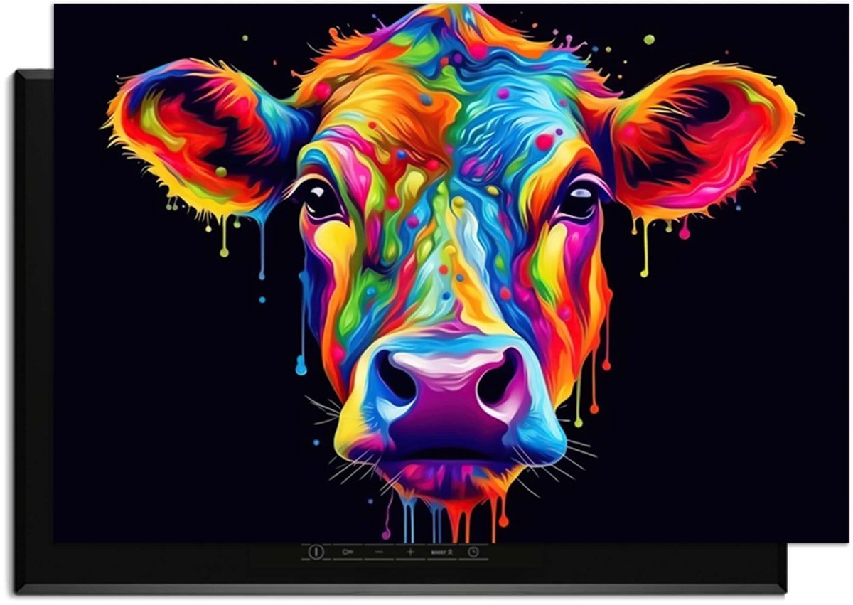 KitchenArt - Rainbow Graze - Inductie Beschermer - 80x52 cm - Kookplaat Beschermer - Luxe Afdekplaat Inductieplaat - Anti-slip & Oprolbaar - Beschermmat Inductiekookplaat