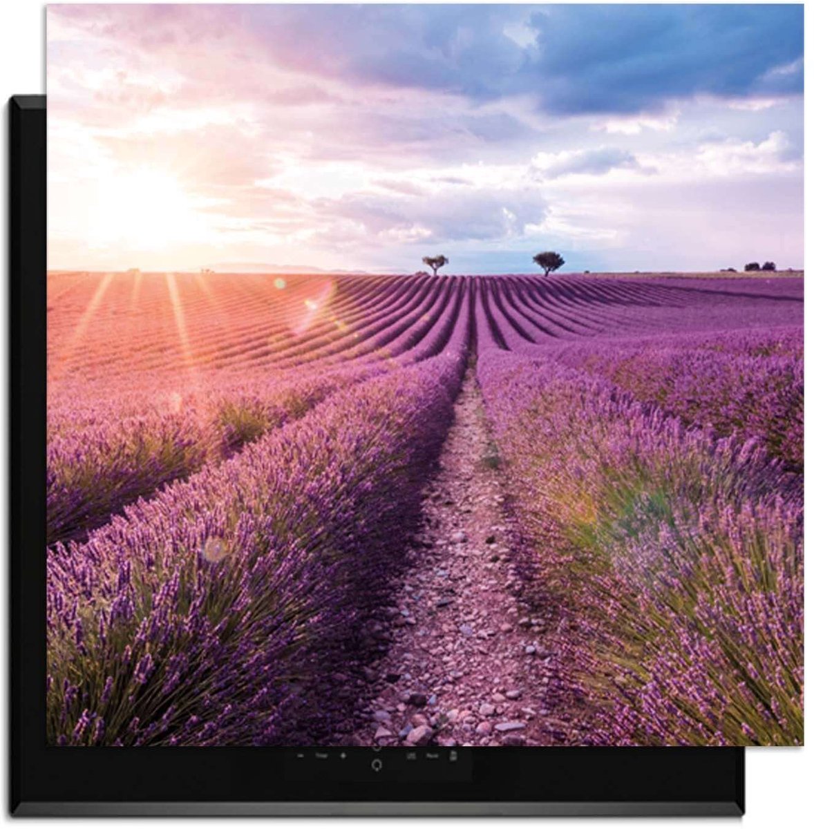 KitchenArt - Lavender Horizon – Inductie Beschermer - 60x52 cm - Kookplaat Beschermer - Luxe Afdekplaat Inductieplaat - Anti-slip & Oprolbaar - Beschermmat Inductiekookplaat