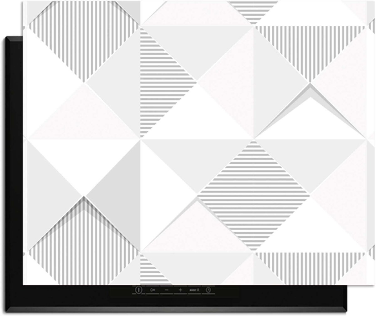 KitchenArt - Arctic Prism – Inductie Beschermer - 77x51 cm - Kookplaat Beschermer - Luxe Afdekplaat Inductieplaat - Anti-slip & Oprolbaar - Beschermmat Inductiekookplaat