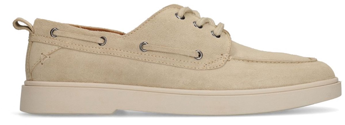 Manfield - Heren - Beige suède bootschoenen - Maat 45