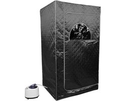 PIPIPOXER-Draagbare stoomsauna 1000W 220V persoonlijke thuisspa met stoomcabine 100*80*170cm, zwart