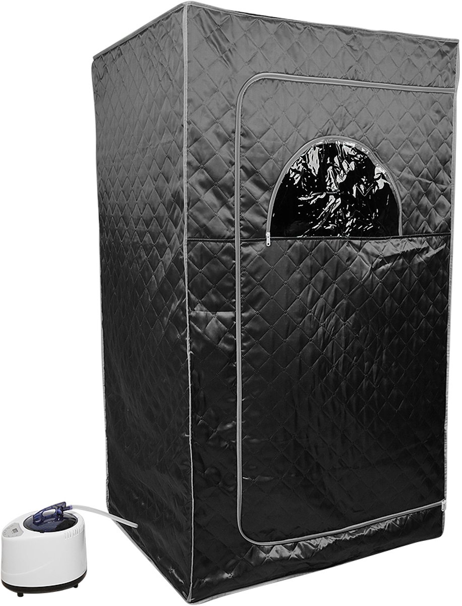 PIPIPOXER-Draagbare stoomsauna 1000W 220V persoonlijke thuisspa met stoomcabine 100*80*170cm, zwart