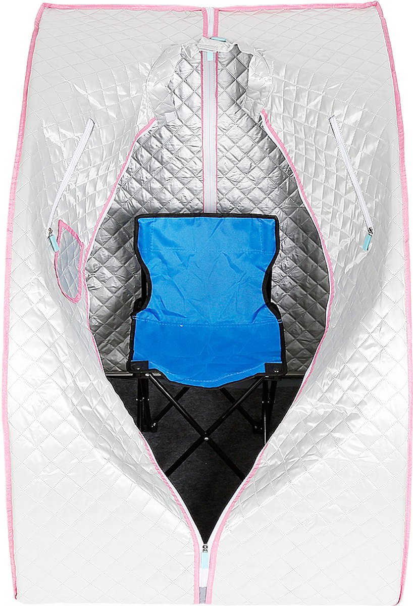 Draagbare 1,8" stoomsauna, afslankende sauna, stoomcabine, gewichtsverliestherapie, 1000W, zilver thumbnail 4