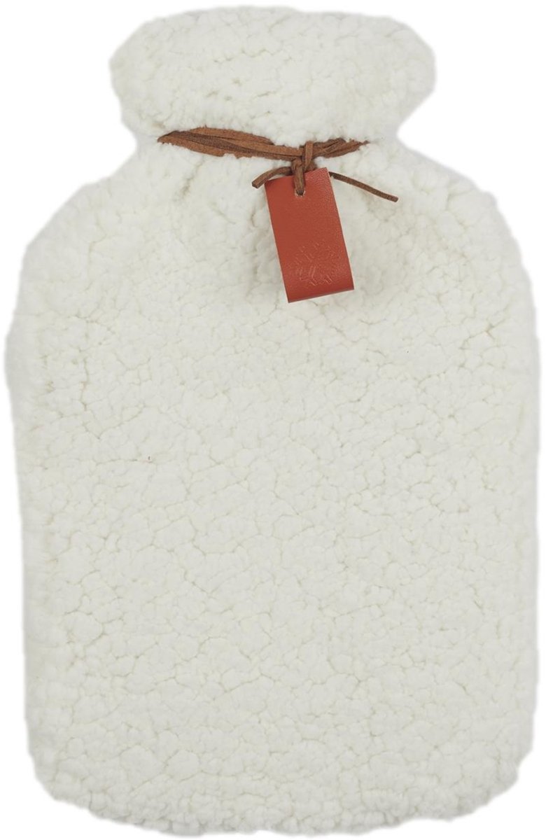 Sensly Warmwaterkruik - wit - 1L - kruik - bedkruik - kruikenzak- schapen look