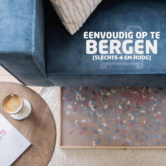 BREND BR-2217 Puzzelplaat voor 1500 Puzzelstukjes met 6 Lades – Puzzelbord met Opbergsysteem - Puzzelmat van Hout – Puzzeltafel inclusief Afdekplaat