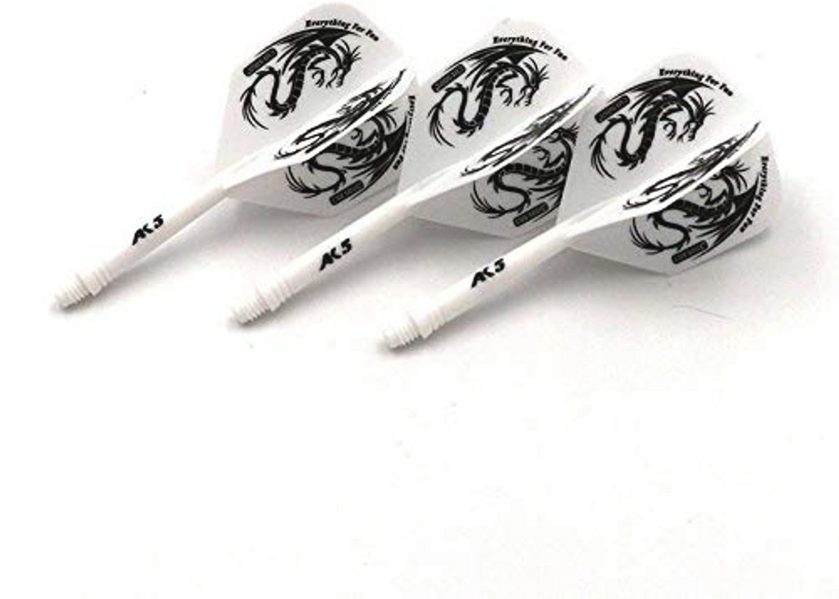 Dartflights Large White Dragon Patroon - Hoogwaardige Dart accessoires