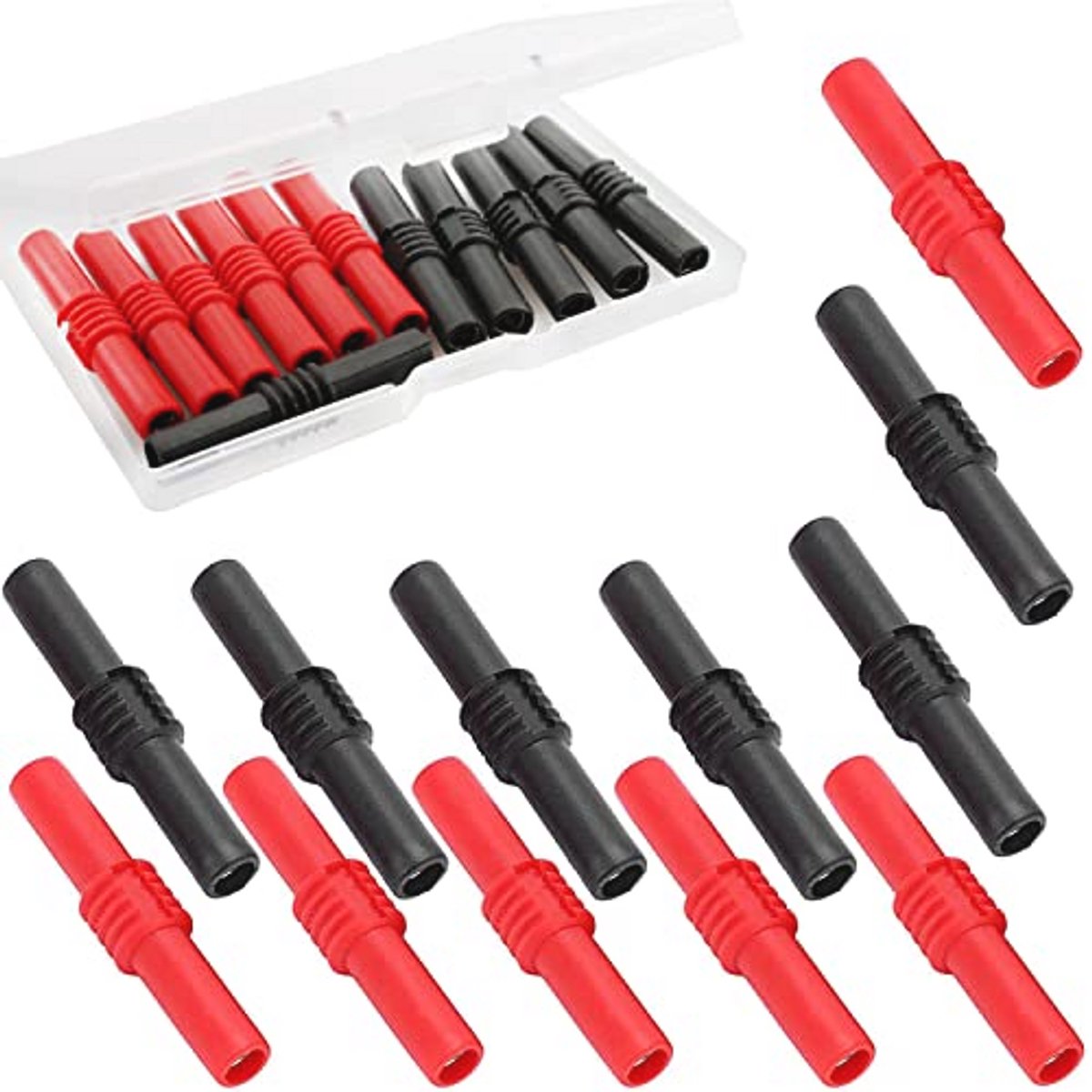 12 Stuks Geïsoleerde Bananenstekkers - Verlengadapter en Koppeling voor 4 mm Bananenbus