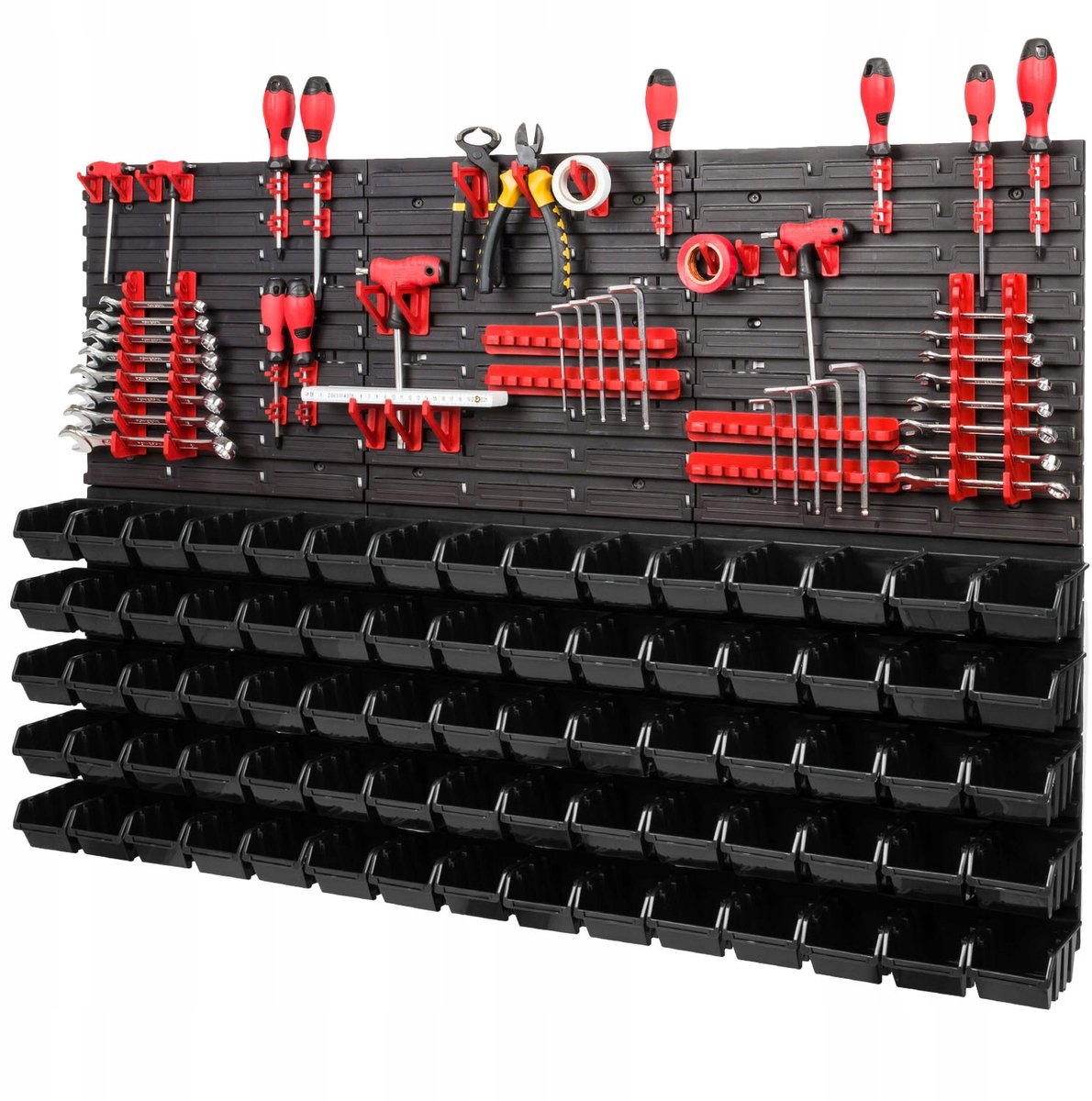 Gereedschapswand 1158x780mm met 40 haken en 75 bakjes