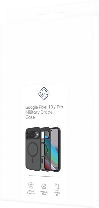 Étui Cazy compatible avec Google Pixel 10 / 10 Pro et MagSafe - Coque arrière de qualité militaire - Zwart