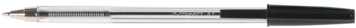 Q-CONNECT balpen | met dop | 0 | 7 mm | medium punt | zwart | doos van 50 stuks