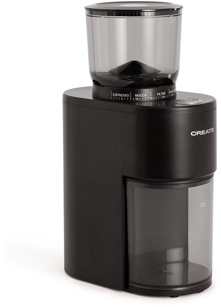 CREATE - Koffiemolen met reservoir en 38 maalstanden - Zwart - COFFEE GRINDER STUDIO PRO