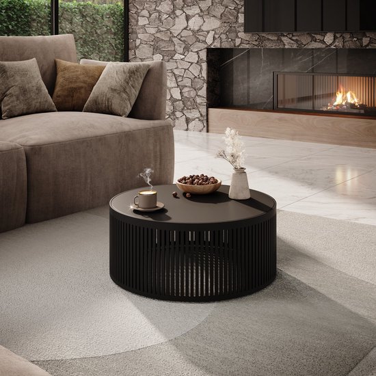 Meubella - Salontafel Vanya - Zwart - 75 cm