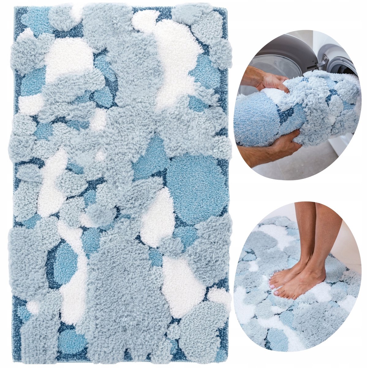 Zachte Antislip Badmat 60x100cm Wasbaar, Pluizig, OEKO-TEX